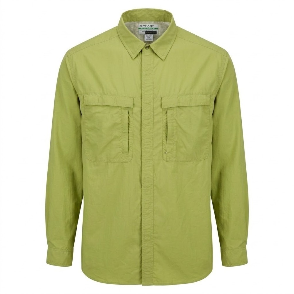 ExOfficio Buzz Off Mens XXL Long Sleeve Hiking Shirt‎ Light Ivy Green